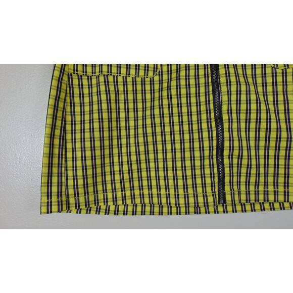 Arizona Yellow Plaid Zip Front Skirt Size 3 Clueless Style 90's Aesthetic Gothic - Picture 3 of 10